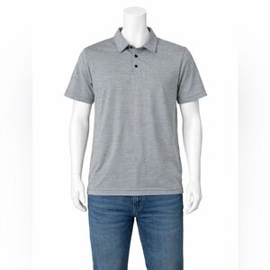 All In Motion Men's XL Gray Stripe Performance Polo Shirt NWT